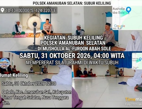 Perkuat Silaturahmi Dini Hari, Kapolsek Amanuban Selatan Gelar Subuh Keliling di Musholla Al-Furqon