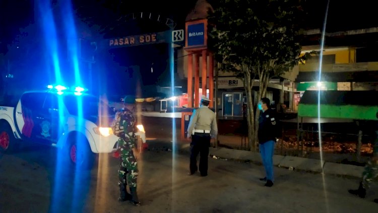 Ciptakan kamtibmas Aman Kondusif  dan Pemberlakuan Jam Malam , Personil Polres TTS  Bersama Instansi Terkait  Patroli KRYD