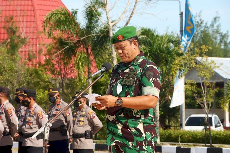 Aman dan  Lancarnya Kunjungan Presiden RI ke Wilayah Kabupaten TTS,  Gabungan Pasukan TNI-Polri Laksanakan Apel Gelar Pasukan