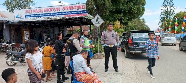 Pengamanan Misa Syukur Pesta Perak Uskup Agung Kupang  Oleh Personil Polres TTS