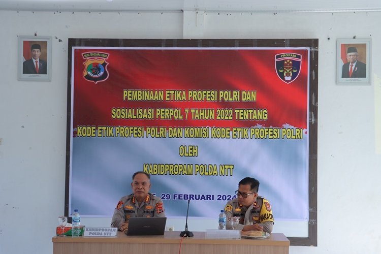 Upaya Menekan Pelanggaran Anggota Polri,  Kabid Propam Polda NTT  Pembinaan Etika Profesi Polri Sosialisasi Perpol No. 7 Tahun 2022 di Polres TTS