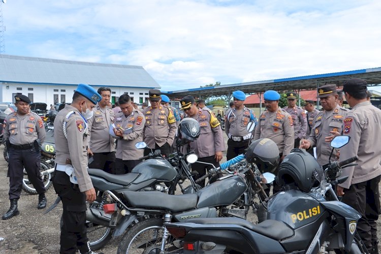 Cek Ranmor Dinas, Waka Polres TTTS: Wajib Menjaga dan Merawat  Kendaraan Dengan Baik