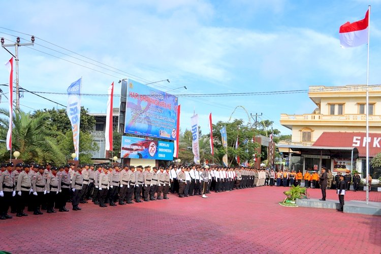 Puncak Perayaan Hari Bhayangkara Ke-78, Polres TTS Melaksanakan Upacara