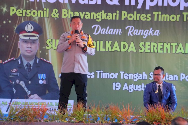 Peduli Mental Anggota, Kapolres TTS Datangkan Motivator Nasional Guna Menggelar Kegiatan Booster Mental Demi Siapkan Mental Anggota Polres TTS Hadapi  Pilkada Serentak 2024