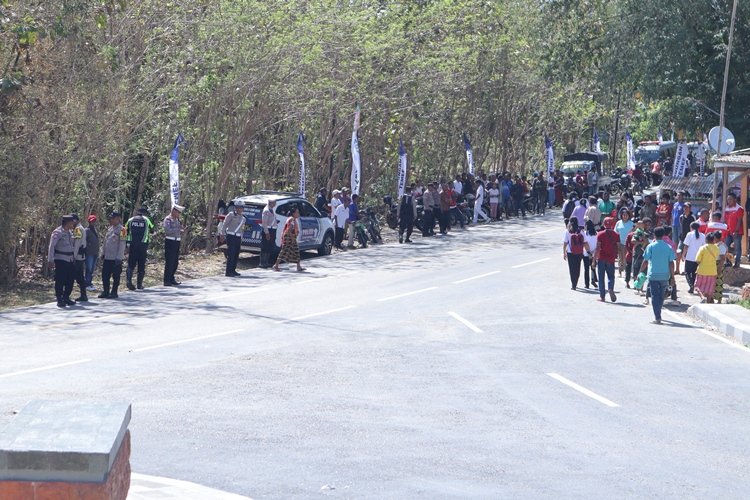 Bersinergi, Polres TTS dan Kodim 1621/TTS Pengamanan Kunjungan Presiden RI ke Bendungan Temef