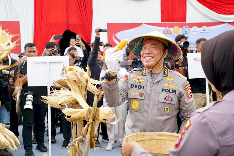 Irwasum Polri Pimpin Panen Jagung Serentak di Madiun, Wujudkan Astacita