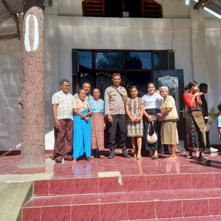 Minggu Kasih, Bhabinkamtibmas Polen Laksanakan Ibadah dan Sampaikan Pesan Kamtibmas