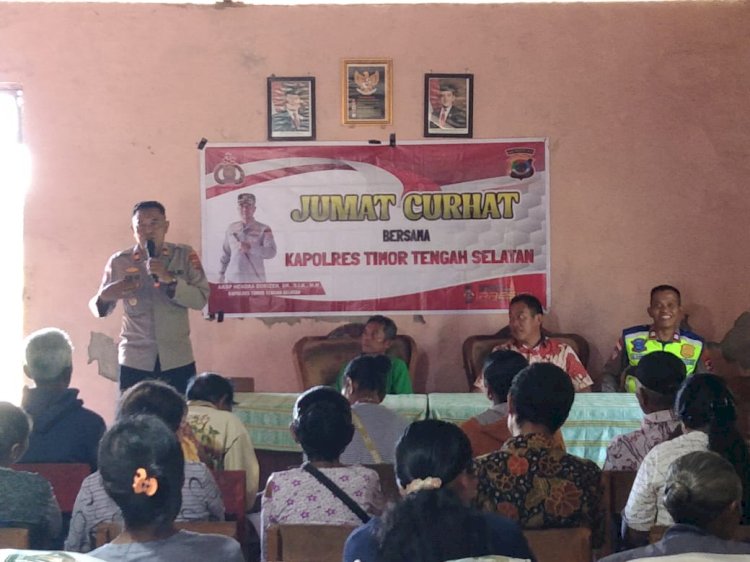 Moment Jumat Curhat Bersama Kapolres TTS, Masyarakat Desa Tubuhue Sampaikan Usul, Saran dan Pertanyaan