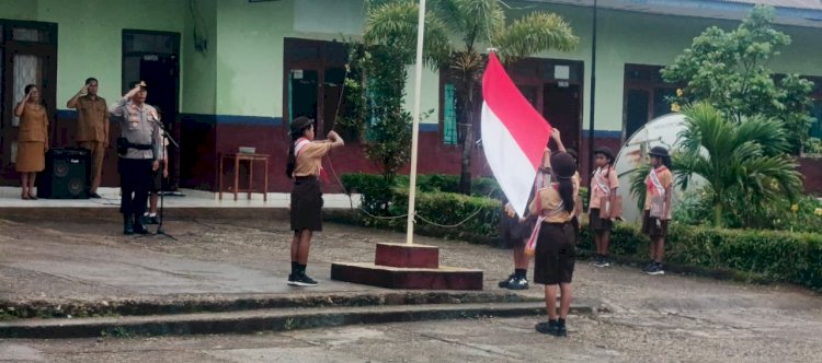 Pimpin upacara bendera, Kasiwas Polres TTS Imbau Bijak Dalam Bermedia Sosial