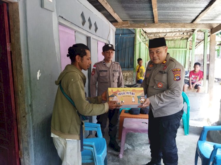Kapolsek Polen Laksanakan Silaturahmi dan Berikan Bingkisan Idul Fitri Kepada Umat Muslim di Desa Loli