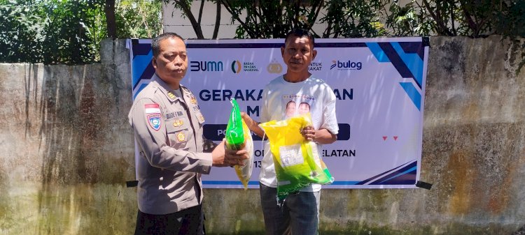 Memastikan Keterjangkauan pangan bagi masyarakat, Polres TTS laksanakan Bazar Pangan Murah di Kel. Karang Sirih