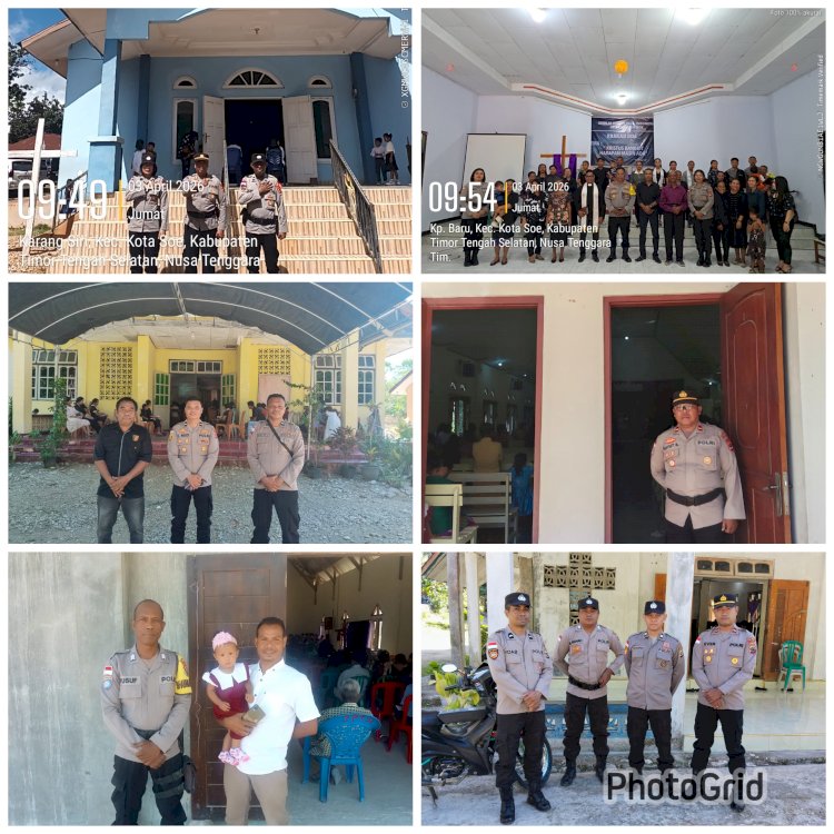 Personil Polres TTS Laksanakan Pengamanan Ibadah Jumat Agung