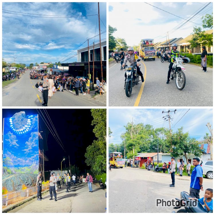Demi Terciptanya Perayaan Paskah Yang Khidmat, Polres TTS Laksanakan Pengamanan   Rute Prosesi Jalan Salib Jemaat GMIT Tebes Kobelete