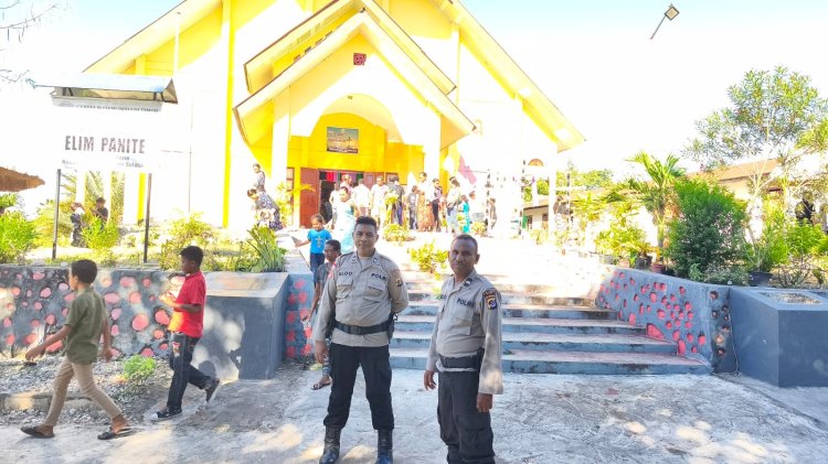 Polsek Amanuban Selatan Melaksanakan Pengamanan Ibadah Paskah di GMIT Elim Panite