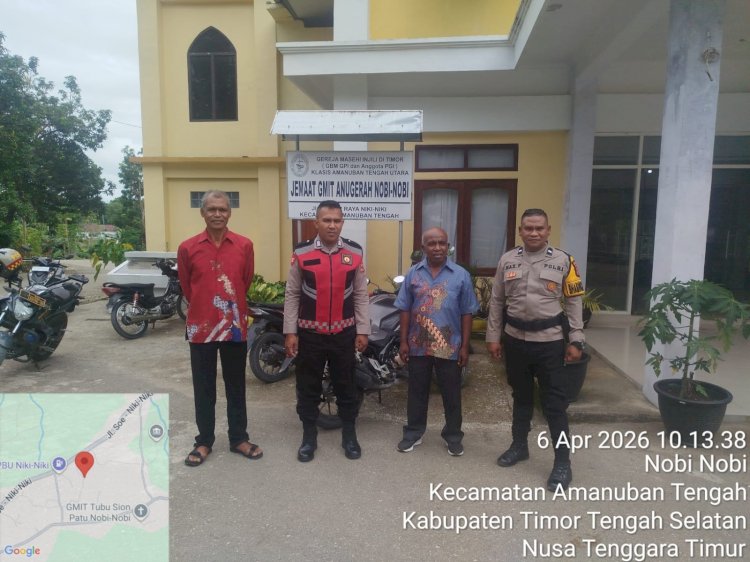 Polsek Amanuban Tengah Laksanakan Pengamanan Ibadah Syukur Paskah di Gereja Anugerah Nobi-Nobi
