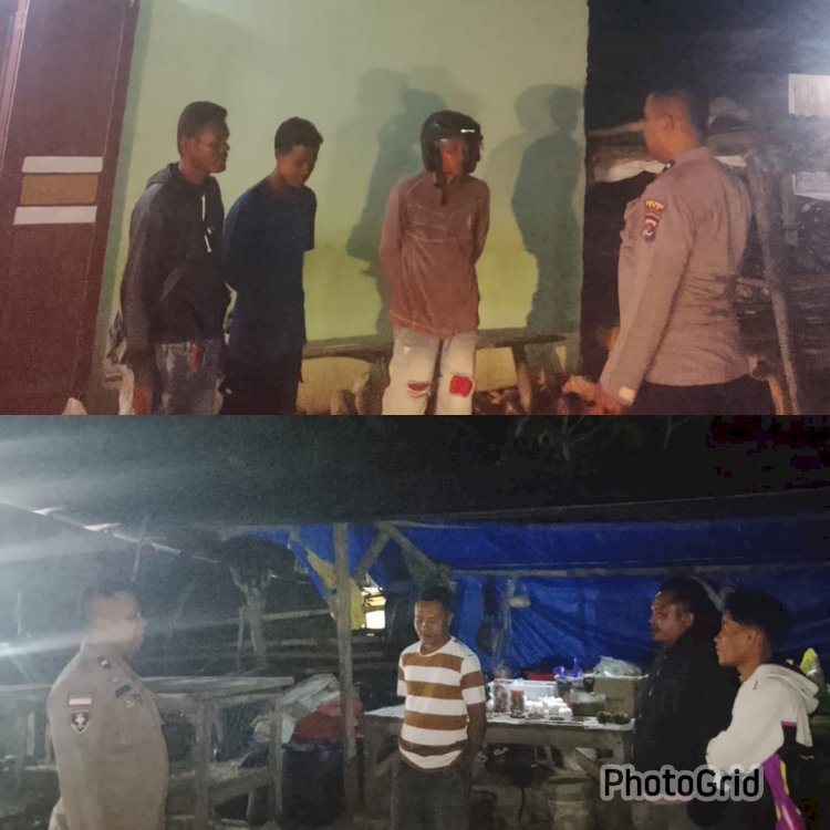 Polsek Amanatun Selatan Laksanakan Patroli Malam di Desa Oinlasi, Waspadai Kejahatan dan TPPO