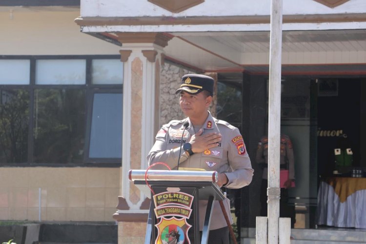 Polres TTS Laksanakan Upacara Kenaikan Pangkat Pengabdian, Kabag Ops Polres TTS Naik Jadi Kompol