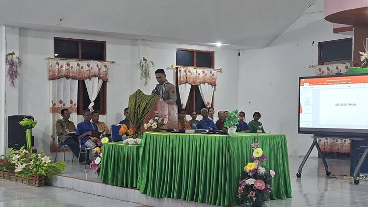 Sinergi Polsek Kuanfatu Polres TTS dan Tokoh Agama: Kapolsek Pimpin Ibadah Gabungan Pemuda 6 Mata Jemaat di Basmuti