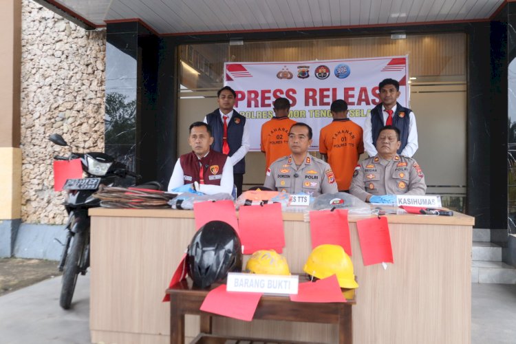 Gelar Press Release, Polres TTS Ungkap Kasus Pencurian Kabel Listrik PLN di Oenoni
