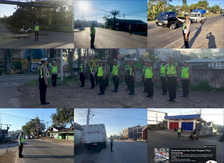 Wujud Pelayanan Prima, Satlantas Polres TTS Laksanakan Gatur Pagi di Kota Soe
