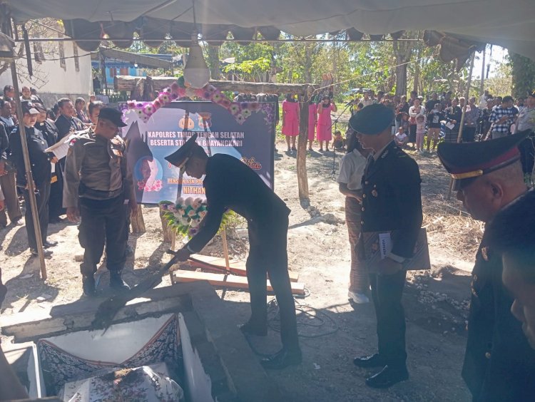 Polres TTS Gelar Upacara Pemakaman Dinas Penghormatan Terakhir untuk Almarhum  ASN Pengda  Nithanel Bantaika.