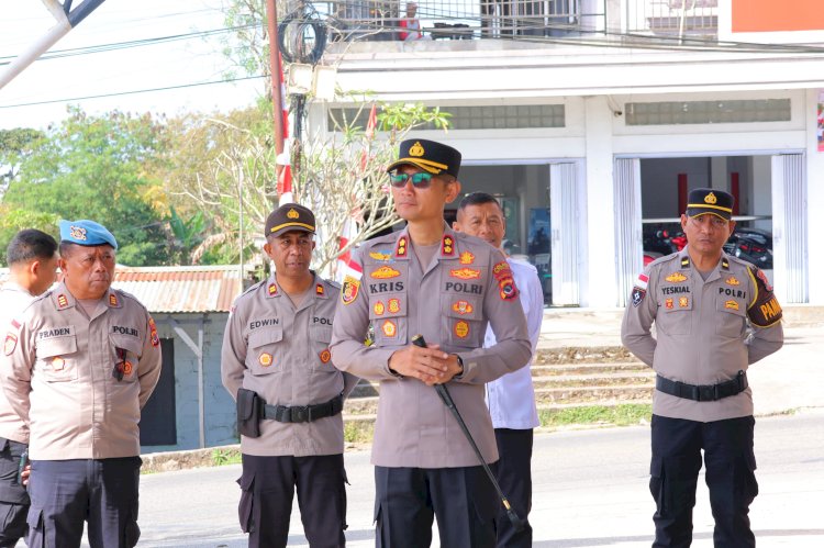 Saat Serah Terima Piket, Kapolres TTS Tekankan Kebersihan Mako, Pelayanan Humanis, dan Sikap Tampang Personel