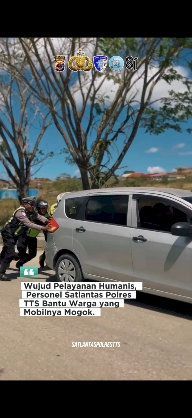 Jaga Kelancaran Lalulintas, Satlantas Polres TTS Patroli Rutin Hingga Bantu Pengendara Mogok