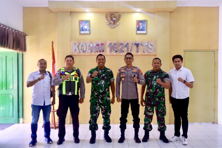 Kapolres TTS Silaturahmi ke Kodim 1621/TTS, Perkuat Sinergi TNI-Polri Jaga Kamtibmas
