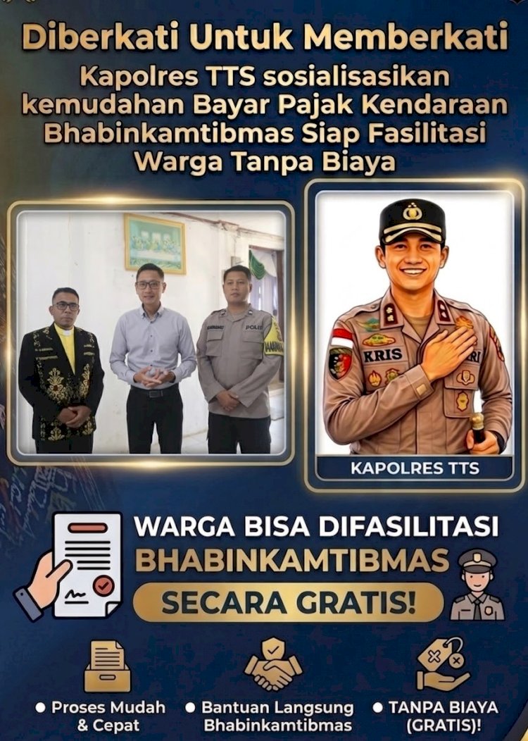 Diberkati Untuk Memberkati, Kapolres TTS sosialisasikan kemudahan Bayar Pajak Kendaraan, Bhabinkamtibmas Siap Fasilitasi Warga Tanpa Biaya