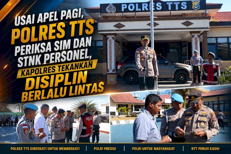 Usai Apel Pagi, Polres TTS Periksa SIM dan STNK Personel, Kapolres Tekankan Disiplin Berlalu Lintas