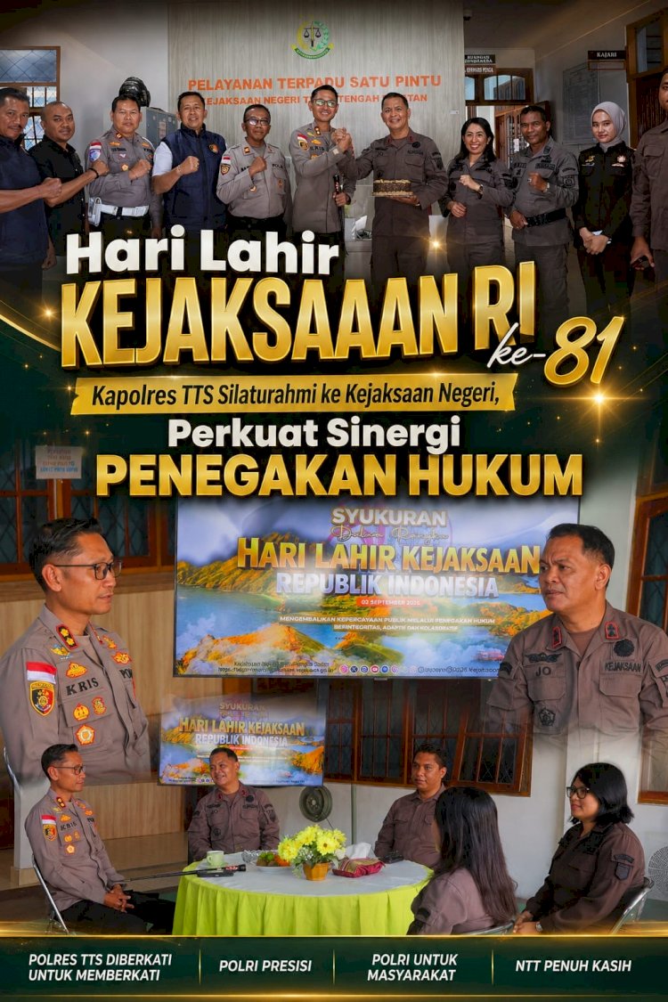 Hari Lahir Kejaksaan RI ke-81, Kapolres TTS Silaturahmi ke Kejaksaan Negeri, Perkuat Sinergi Penegakan Hukum