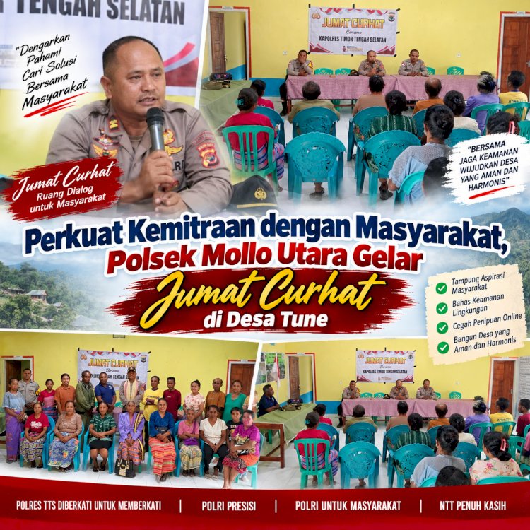 Perkuat Kemitraan dengan Masyarakat, Polsek Mollo Utara Gelar Jumat Curhat di Desa Tune