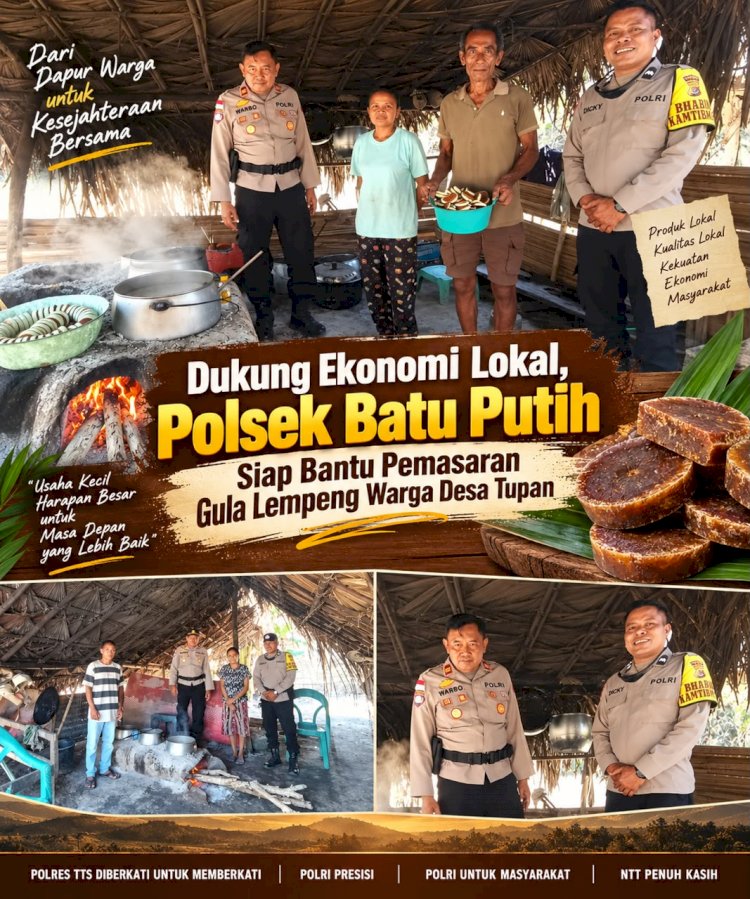 Dukung Ekonomi Lokal, Polsek Batu Putih Siap Bantu Pemasaran Gula Lempeng Warga Desa Tupan.