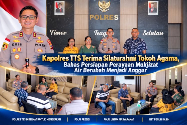 Kapolres TTS Terima Silaturahmi Tokoh Agama, Bahas Persiapan Perayaan Mukjizat Air Berubah Menjadi Anggur