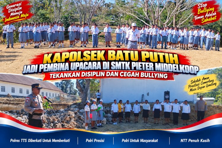 Kapolsek Batu Putih Jadi Pembina Upacara di SMTK Pieter Middelkoop, Tekankan Disiplin dan Cegah Bullying