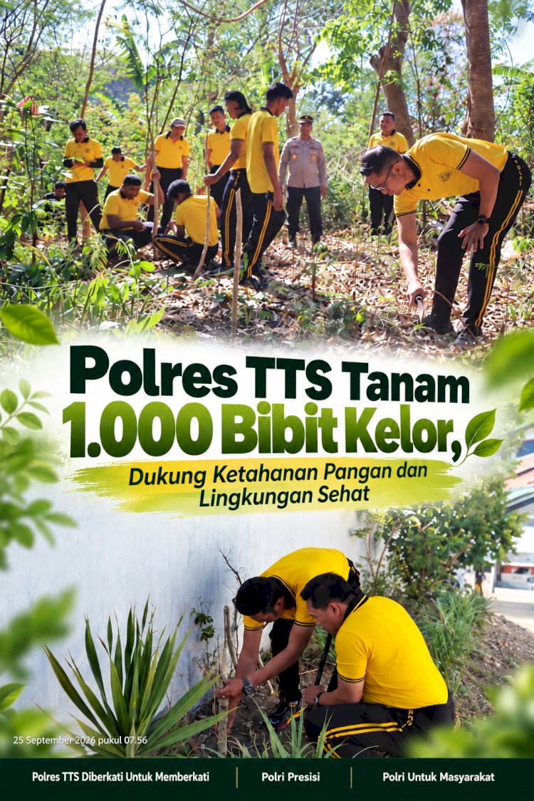 Polres TTS Tanam 1.000 batang bibit Pohon Kelor, Dukung Ketahanan Pangan dan Lingkungan Sehat