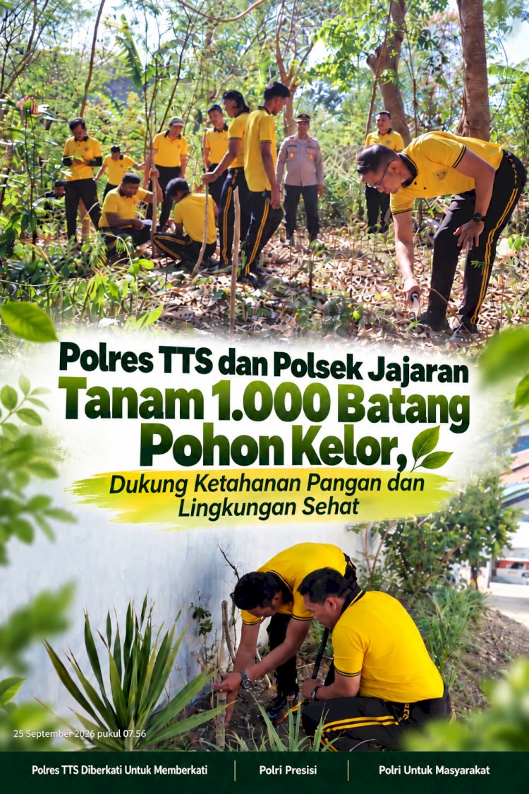 Polres TTS dan Polsek Jajaran Tanam 1.000 Batang Pohon Kelor, Dukung Ketahanan Pangan dan Lingkungan Sehat