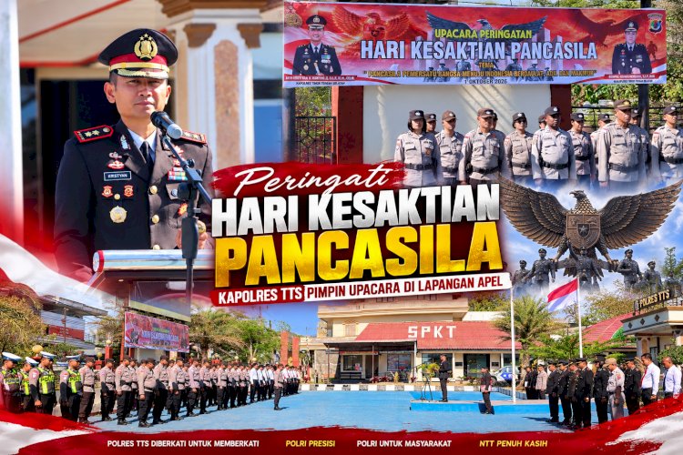 Peringati Hari Kesaktian Pancasila, Kapolres TTS Pimpin Upacara di Lapangan Apel