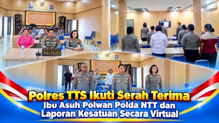 Polres TTS Ikuti Serah Terima Ibu Asuh Polwan Polda NTT dan Laporan Kesatuan Secara Virtual