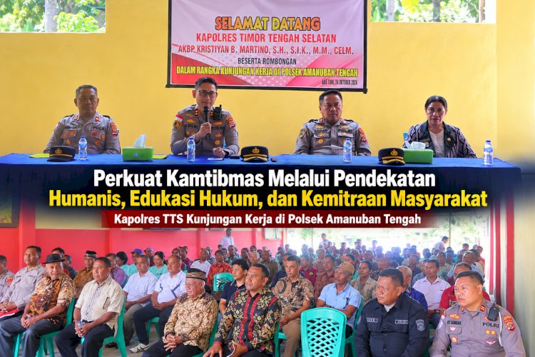 Perkuat Kamtibmas Melalui Pendekatan Humanis, Edukasi Hukum, dan Kemitraan Masyarakat; Kapolres TTS Kunjungan Kerja di Polsek Amanuban Tengah