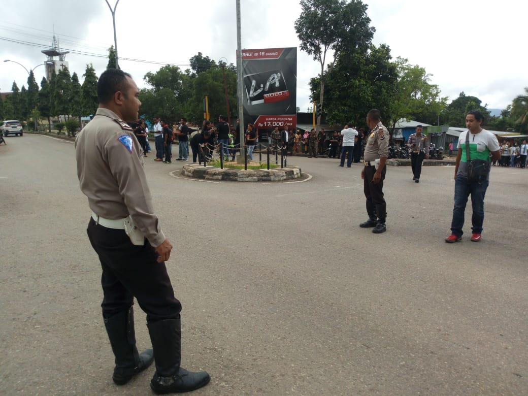 Aksi Damai , Polres TTS melaksanakan Pengamanan